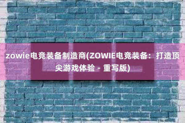 zowie电竞装备制造商(ZOWIE电竞装备：打造顶尖游戏体验 - 重写版)