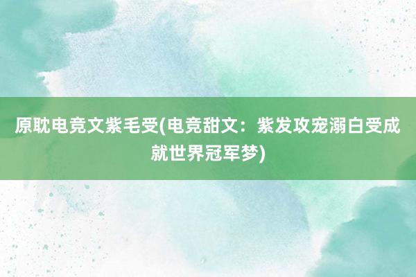 原耽电竞文紫毛受(电竞甜文：紫发攻宠溺白受成就世界冠军梦)