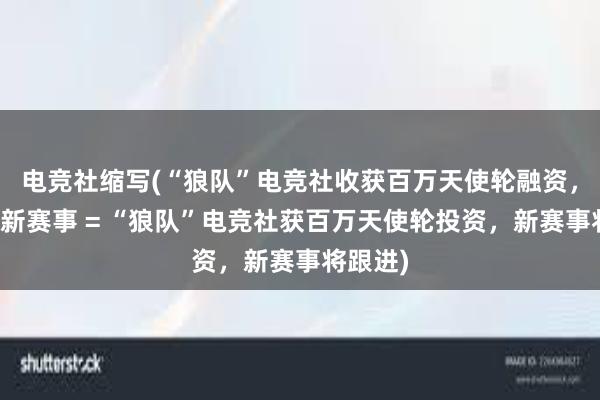 电竞社缩写(“狼队”电竞社收获百万天使轮融资，将再推新赛事 = “狼队”电竞社获百万天使轮投资，新赛事将跟进)