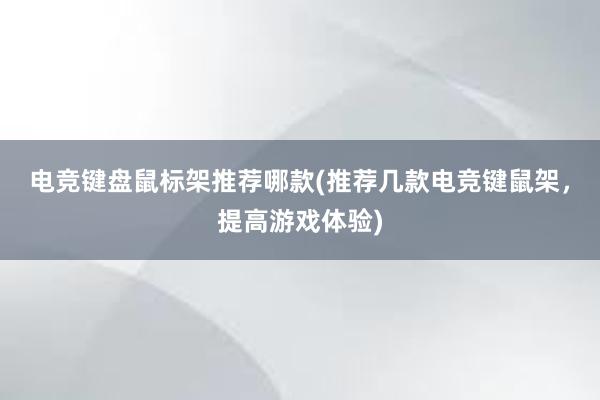 电竞键盘鼠标架推荐哪款(推荐几款电竞键鼠架，提高游戏体验)