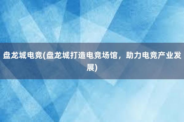 盘龙城电竞(盘龙城打造电竞场馆，助力电竞产业发展)