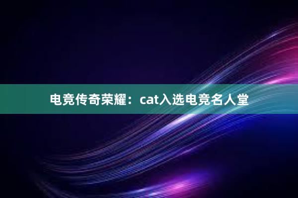 电竞传奇荣耀：cat入选电竞名人堂