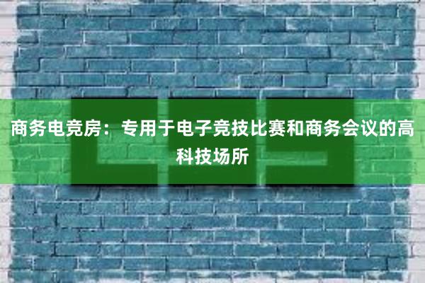 商务电竞房：专用于电子竞技比赛和商务会议的高科技场所