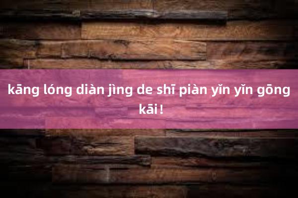 kāng lóng diàn jìng de shī piàn yǐn yǐn gōng kāi！