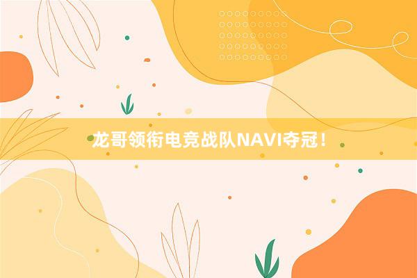 龙哥领衔电竞战队NAVI夺冠！